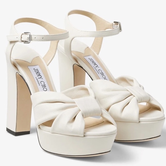 Jimmy Choo Heloise Platform Sandals – Size 37 – Worn Once – PERFECT Bridal Shoe - Picture 10 of 13